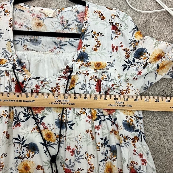 Altar'd State mini dress womens L Floral Spring Loose Fit Tie string neck - Picture 10 of 11